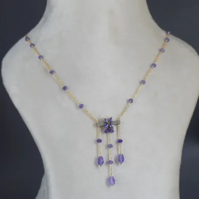 HK0345 Purple color necklace