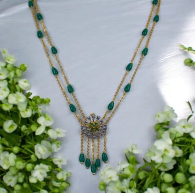 emarald and cz pendent combination - Image 1