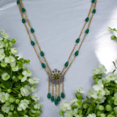 emarald and cz pendent combination