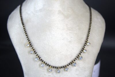 black beads with heart' shape polki drops - Image 1
