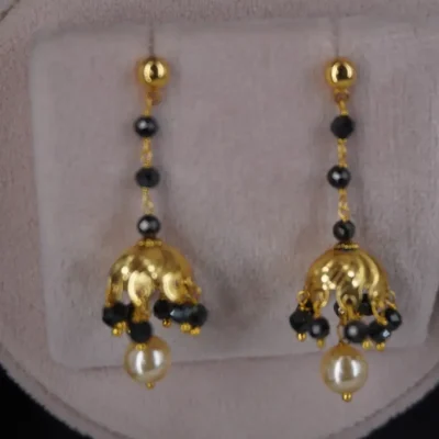 Black Bead Earrings